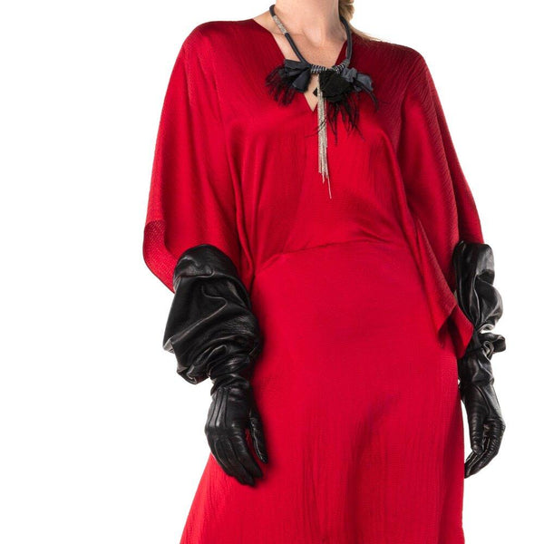 Gants d'opéra longs en cuir pour femme - Montserrat Devette 2