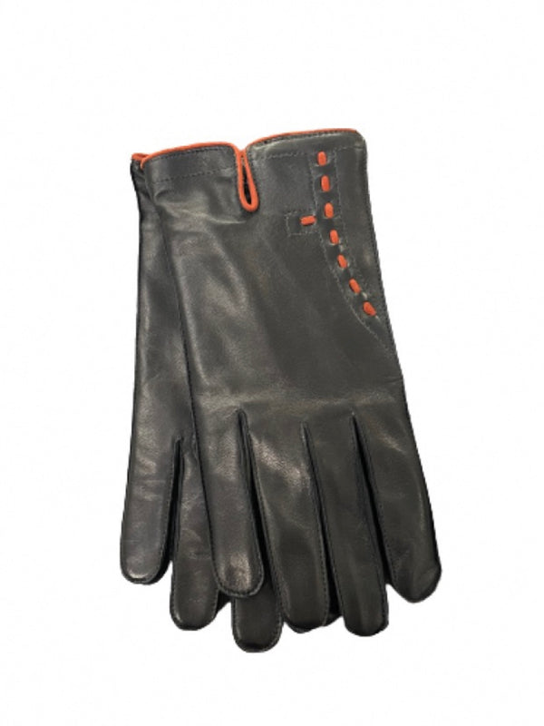Gants en cuir doublés cachemire cousus main pour homme avec détails contrastés -Tom