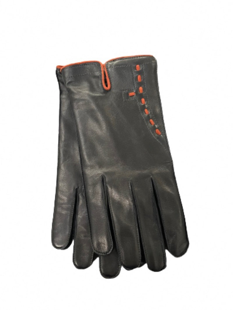 Gants en cuir doublés cachemire cousus main pour homme avec détails contrastés -Tom