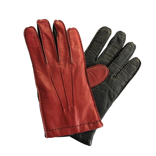 Gants en cuir bicolores doublés de cachemire pour hommes - Ruddock