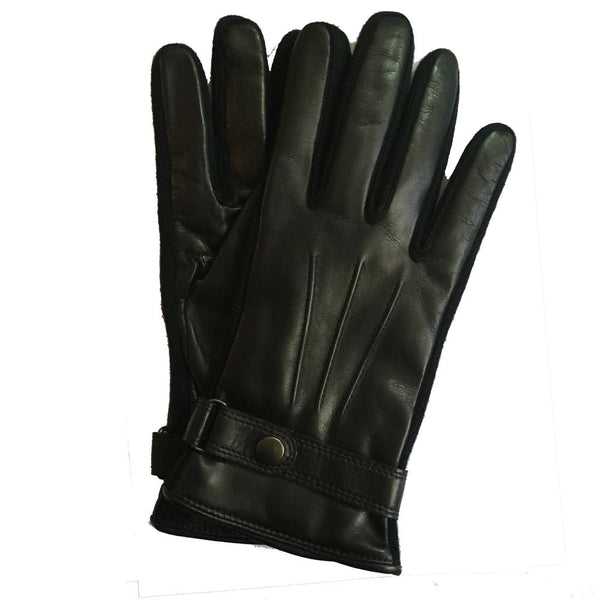 Gants Homme en Cuir d'Agneau avec Détail Cachemire Contrasté -Kearney
