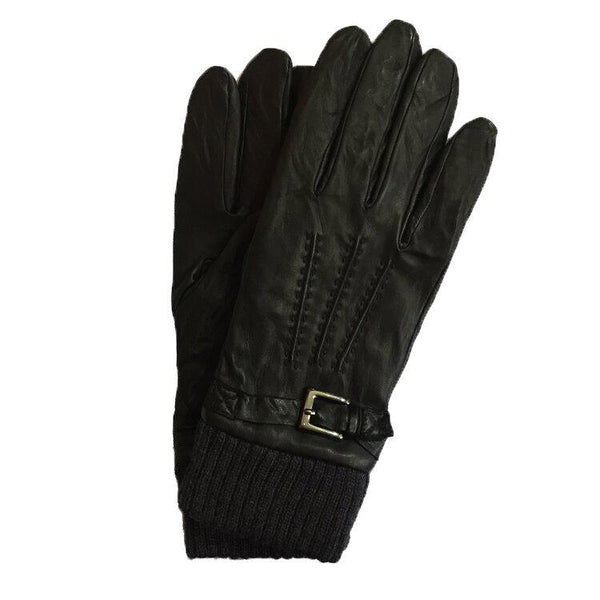 Gants en cuir d'agneau doublés de cachemire faits à la main pour hommes avec poignets en cachemire tricotés-Fergus McF